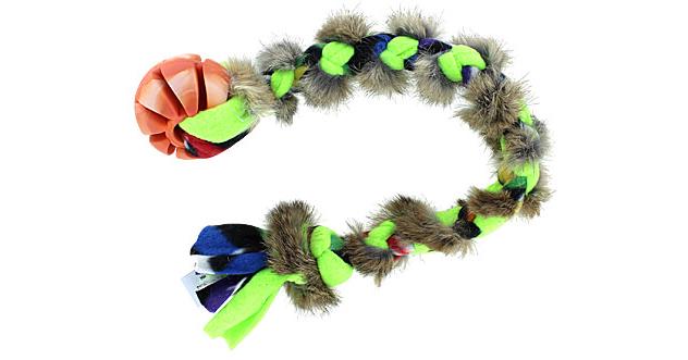 TugAway Fleece & Fur Tug with Large Spiral Ball