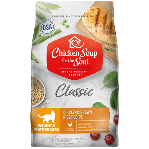 Chicken Soup for the Soul Chicken & Brown Rice Weight & Mature Care Dry Cat Food