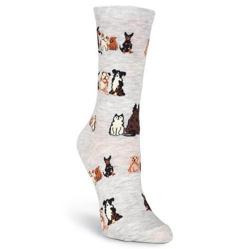 K. Bell Women's Crew Sock, Sitting Dogs