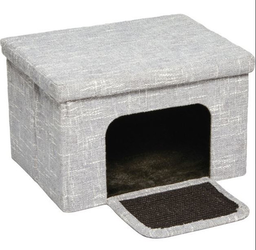Midwest Curious Cat Cube Cottage, Silver