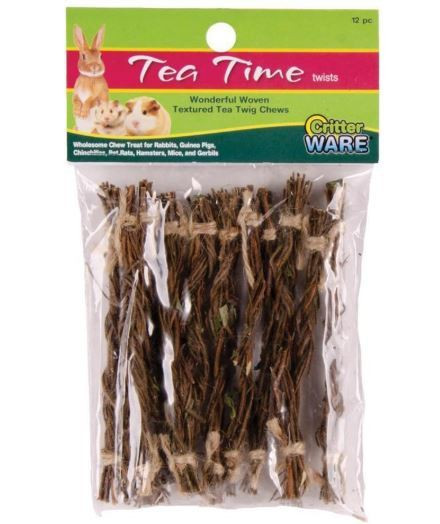 Critter Ware Tea Time Twist Small Animal Wholesome Chew 12 Count Pack