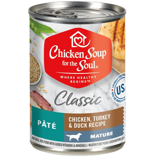 Chicken Soup for the Soul 13oz Chicken, Turkey & Duck Pate Mature Dog Canned Food