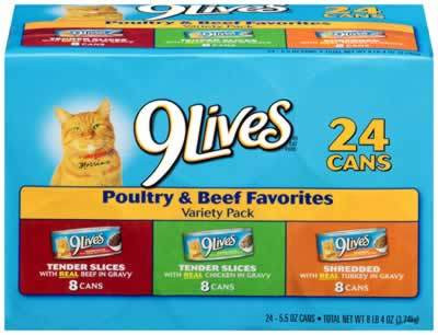 9 Lives Poultry & Beef 5.5 Oz. Variety Pack, 24 Cans