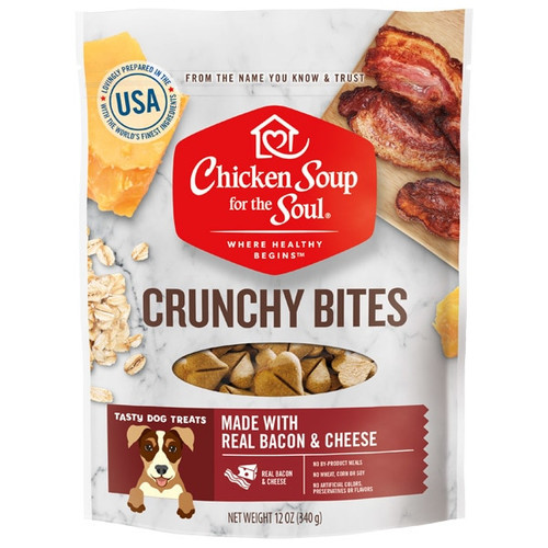 Chicken Soup for the Soul 12oz Crunchy Bites Treat Biscuits Bacon & Cheese Dog Treats