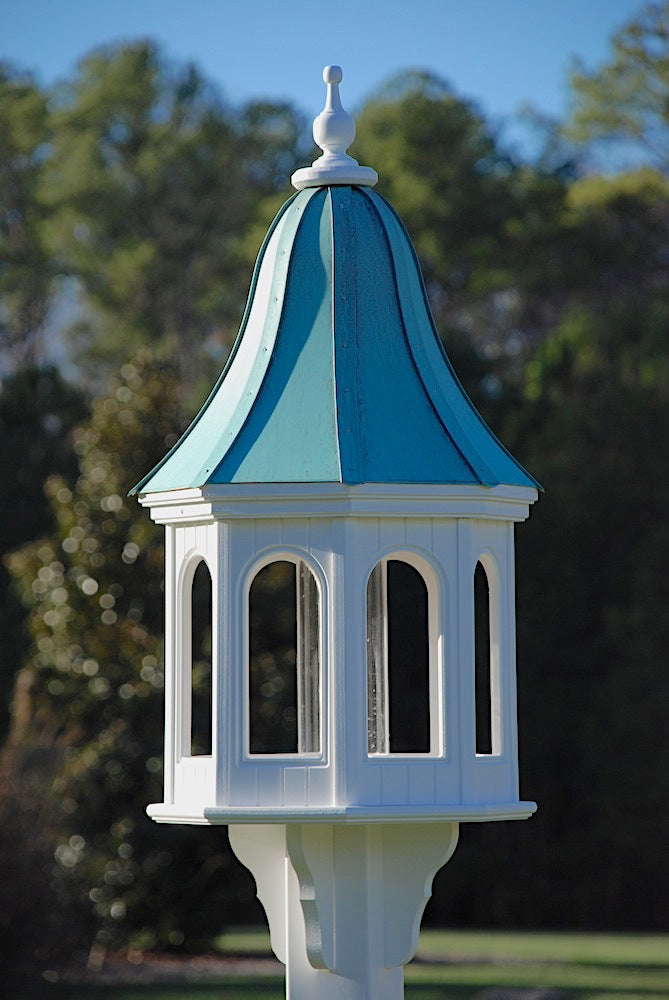 Copper Roof Bird Feeder Large Gazebo Style - 42x16 - Patina Copper
