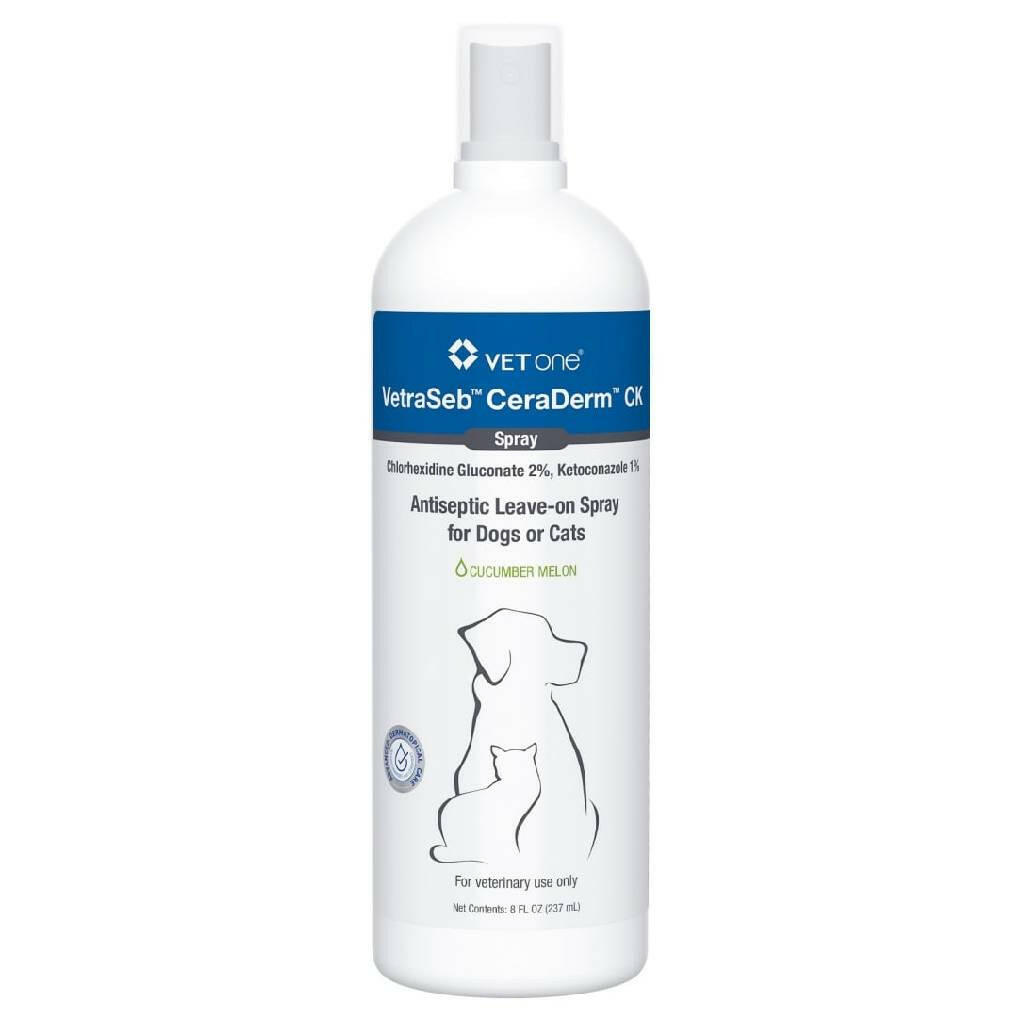 VetraSeb CeraDerm CK Antiseptic Spray for Cats & Dogs (8 oz)