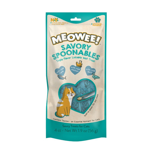 Meowee! Savory Spoonables Tuna, Chicken, & Duck Flavored Cat Treats